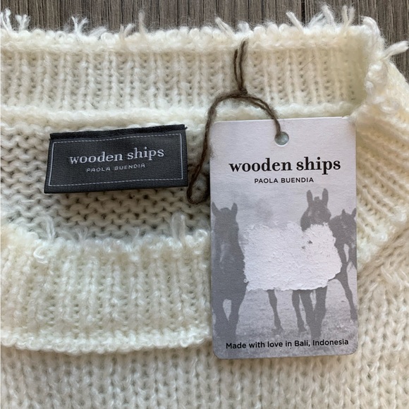 Wooden Ships Distressed Crew‎ in Pure Snow Size S/M - Picture 9 of 14